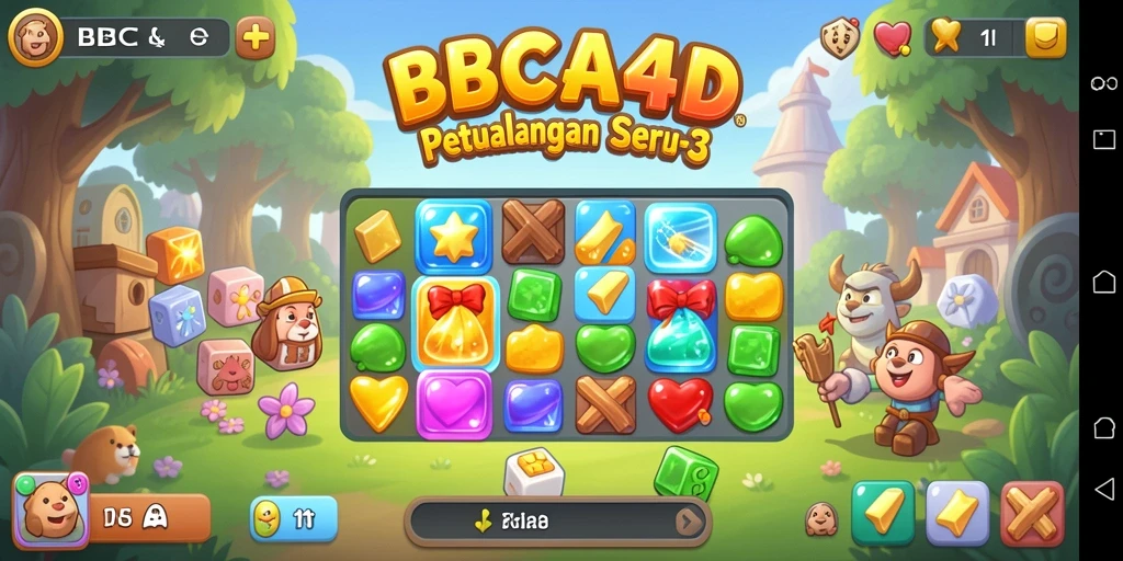 Gameplay seru dalam BBCA4D dengan kombinasi warna yang cerah.