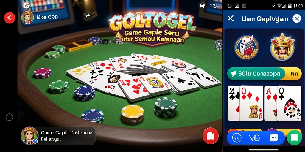 Screenshot GOLTOGEL menunjukkan keseruan bermain Gaple secara online.
