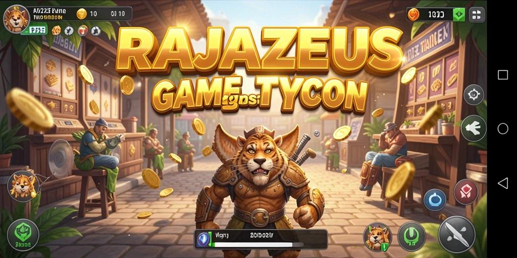 Gameplay seru dalam RAJAZEUS yang menantang strategi bisnis.
