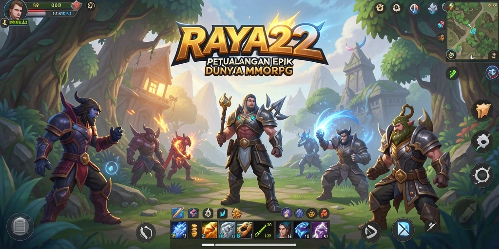 Screenshot utama RAYA22 yang menampilkan pengalaman gameplay MMORPG.