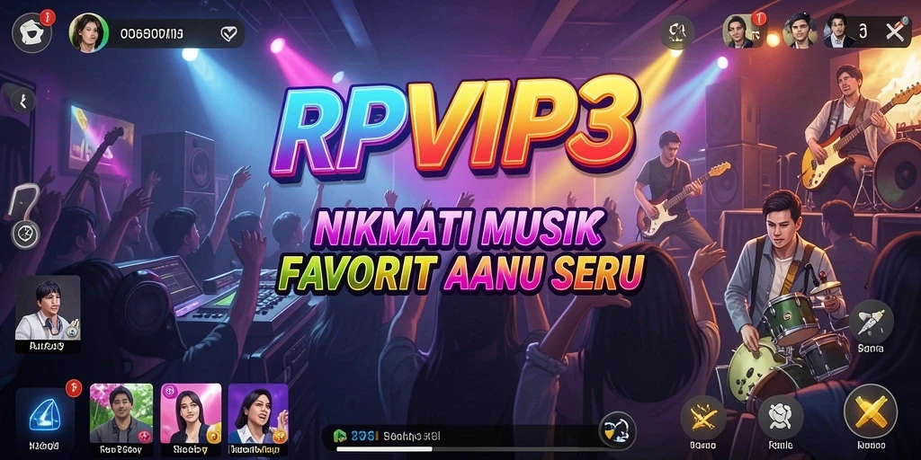 Tampilan gameplay RPVIP3 yang menampilkan interaksi musik.