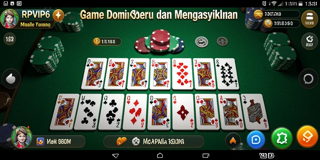 Tampilan gameplay Domino yang seru dan interaktif.