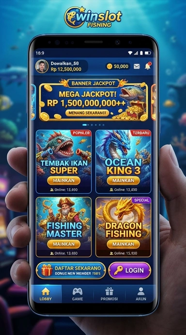 Tampilan antarmuka utama aplikasi winslot.